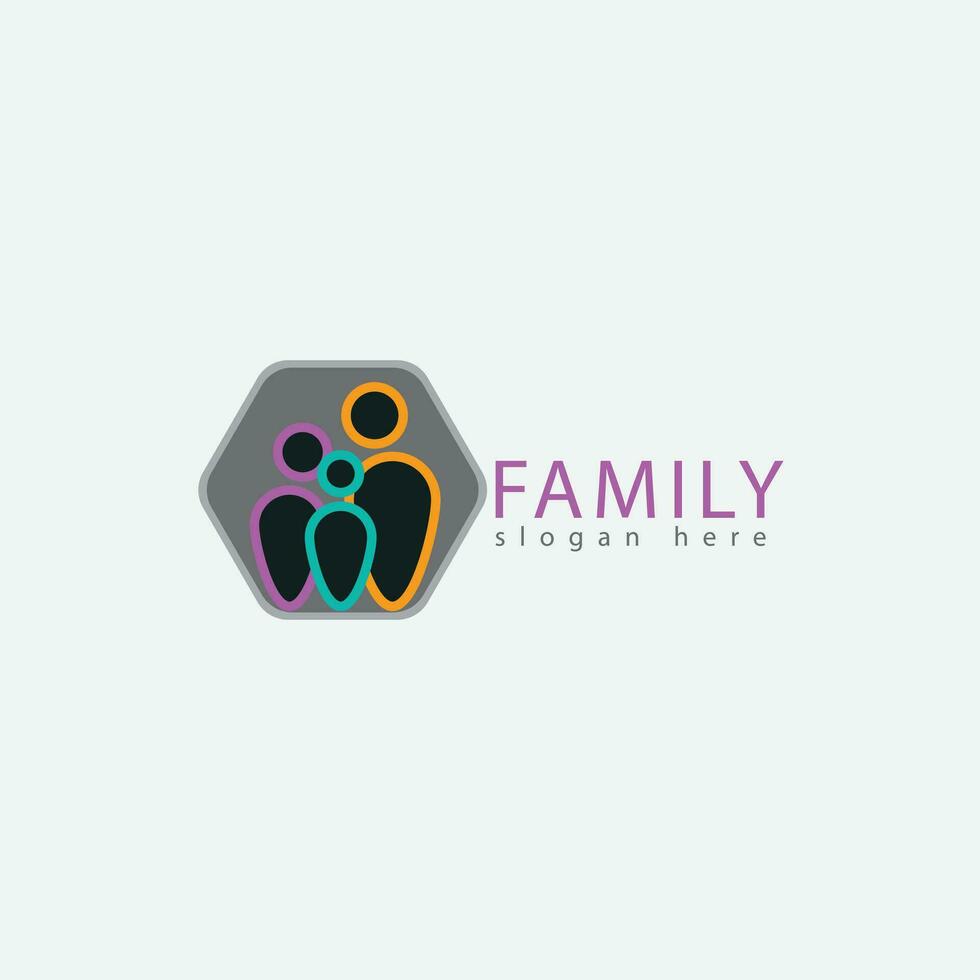 familia logo diseño y concepto vector