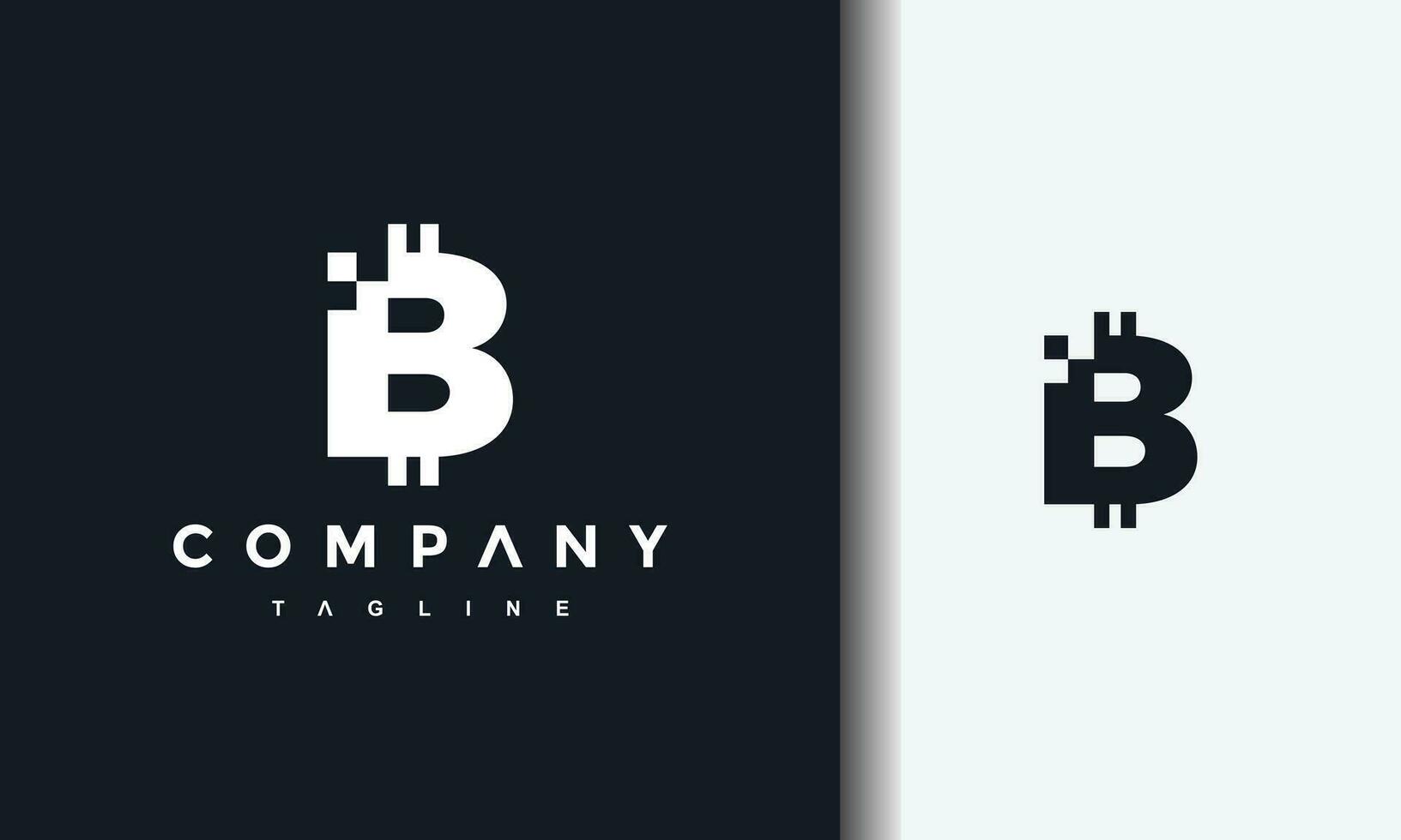 letter B pixel digital logo vector