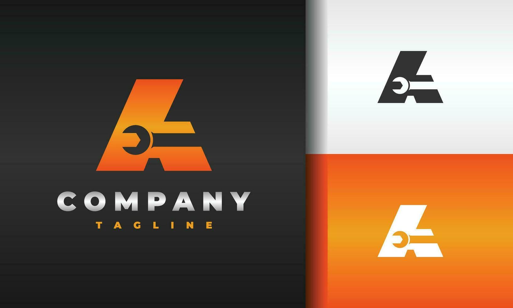 letter a wrench logo vector