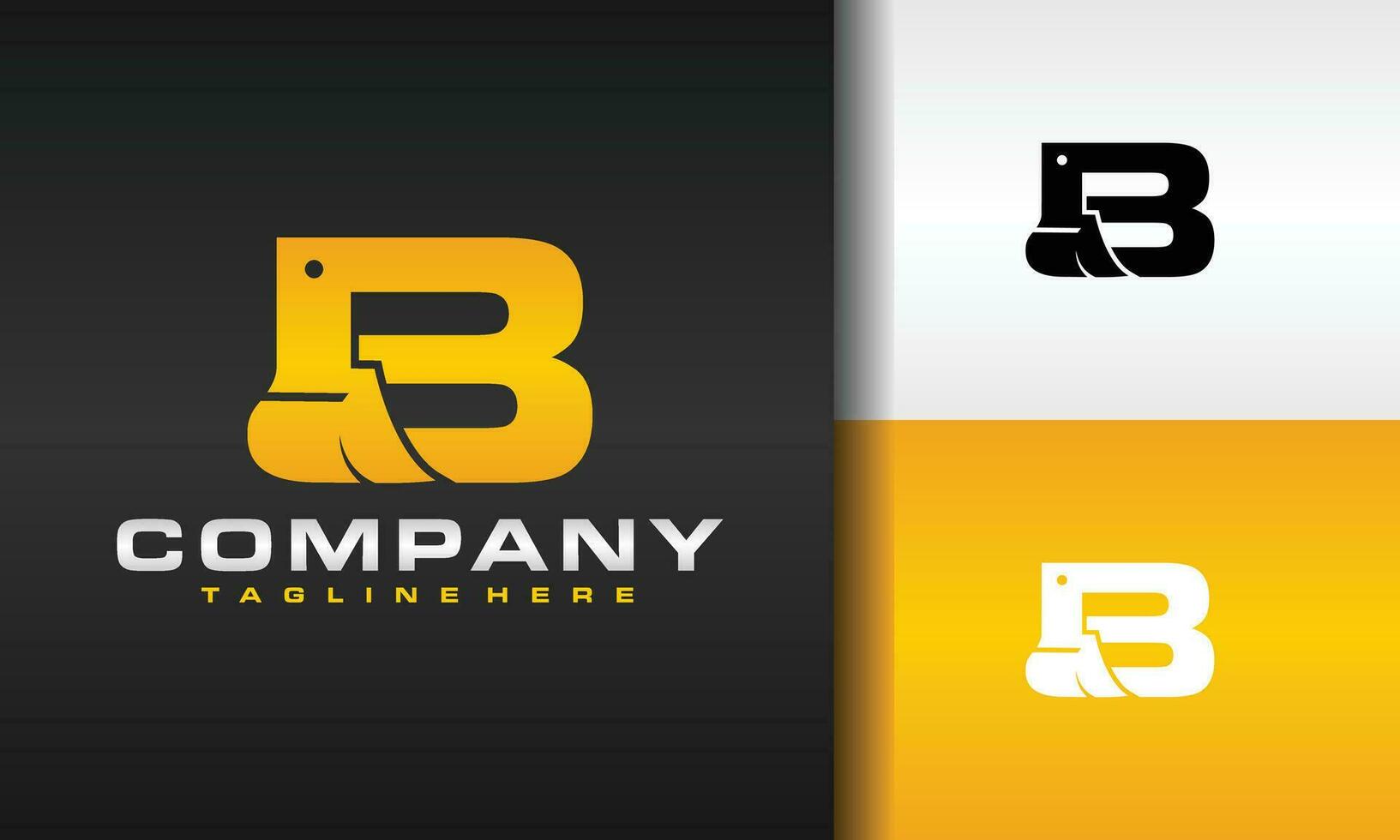 letter B excavator logo vector