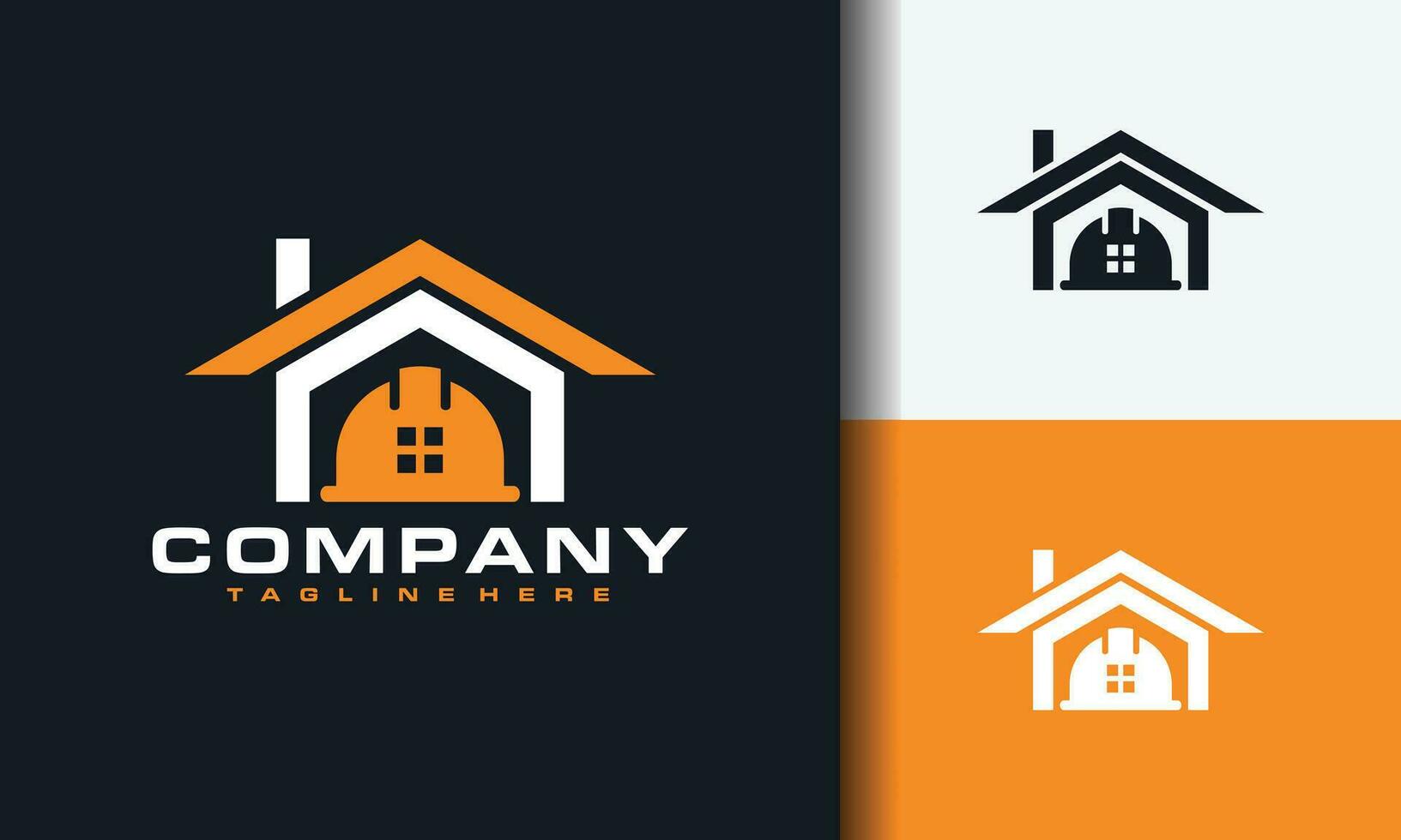 house construction helmet logo vector