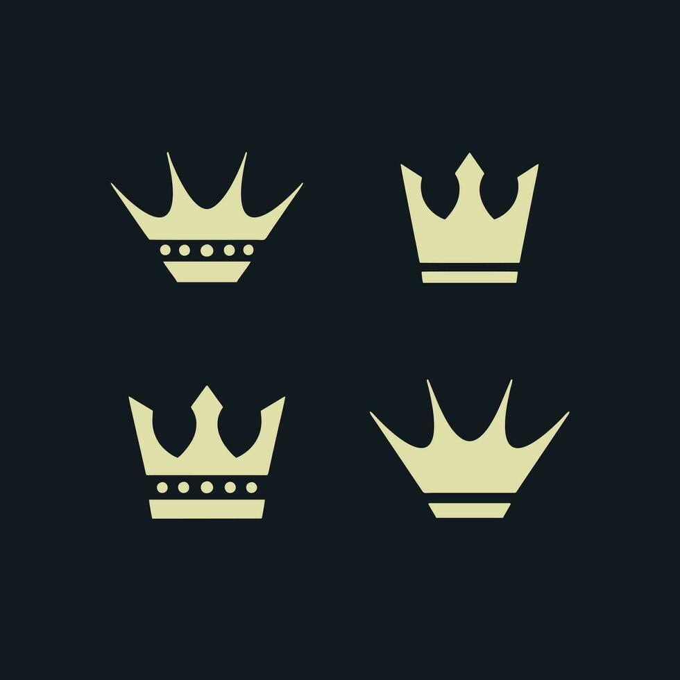 simple luxury crown bundle logo vector