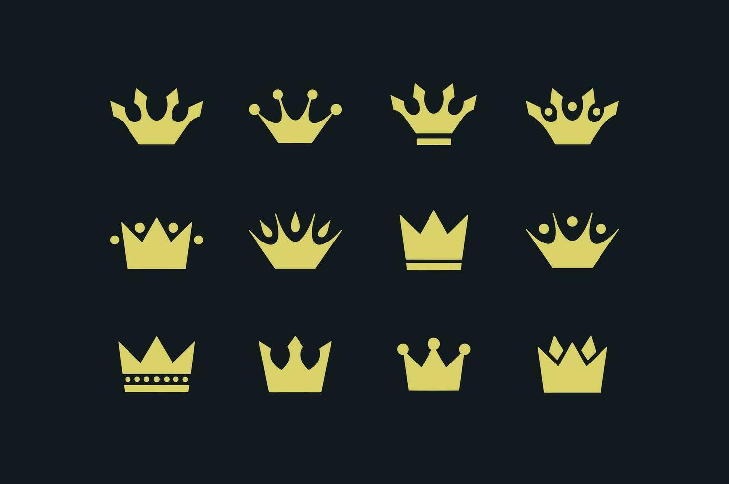 luxury crown bundle logo vector