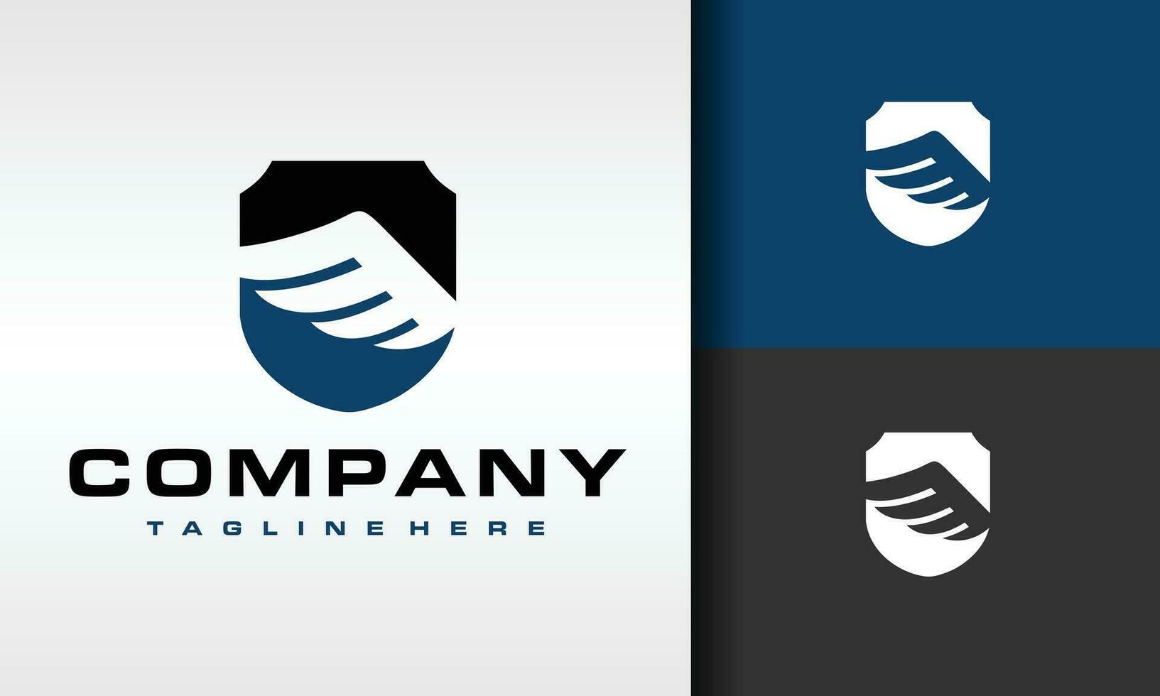 one wing shield logo vector