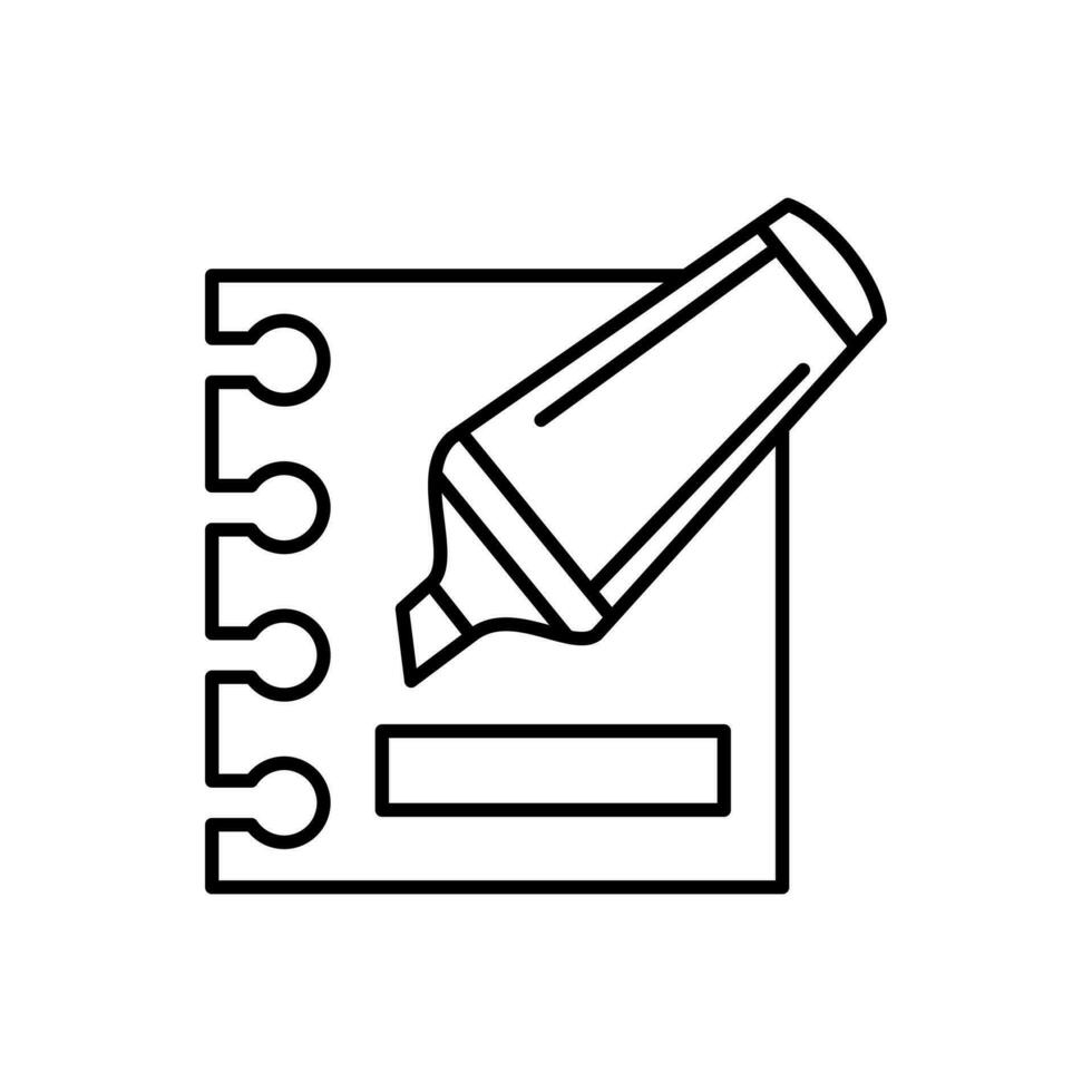 Highlighter pen notes icon vector
