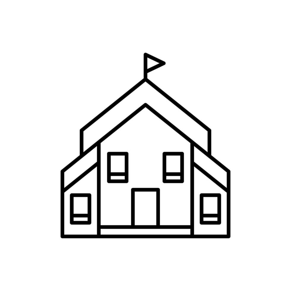 Childrens playground building icon vector