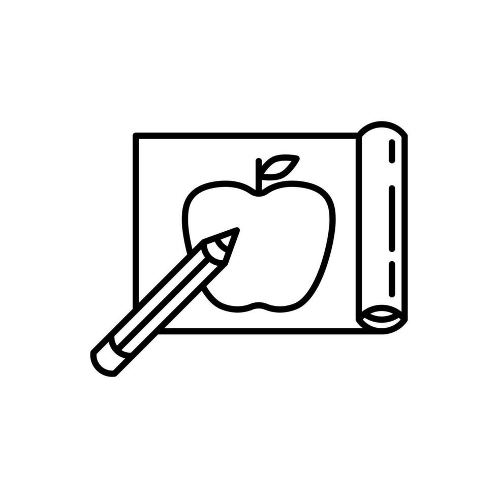 Drawing apple icon vector