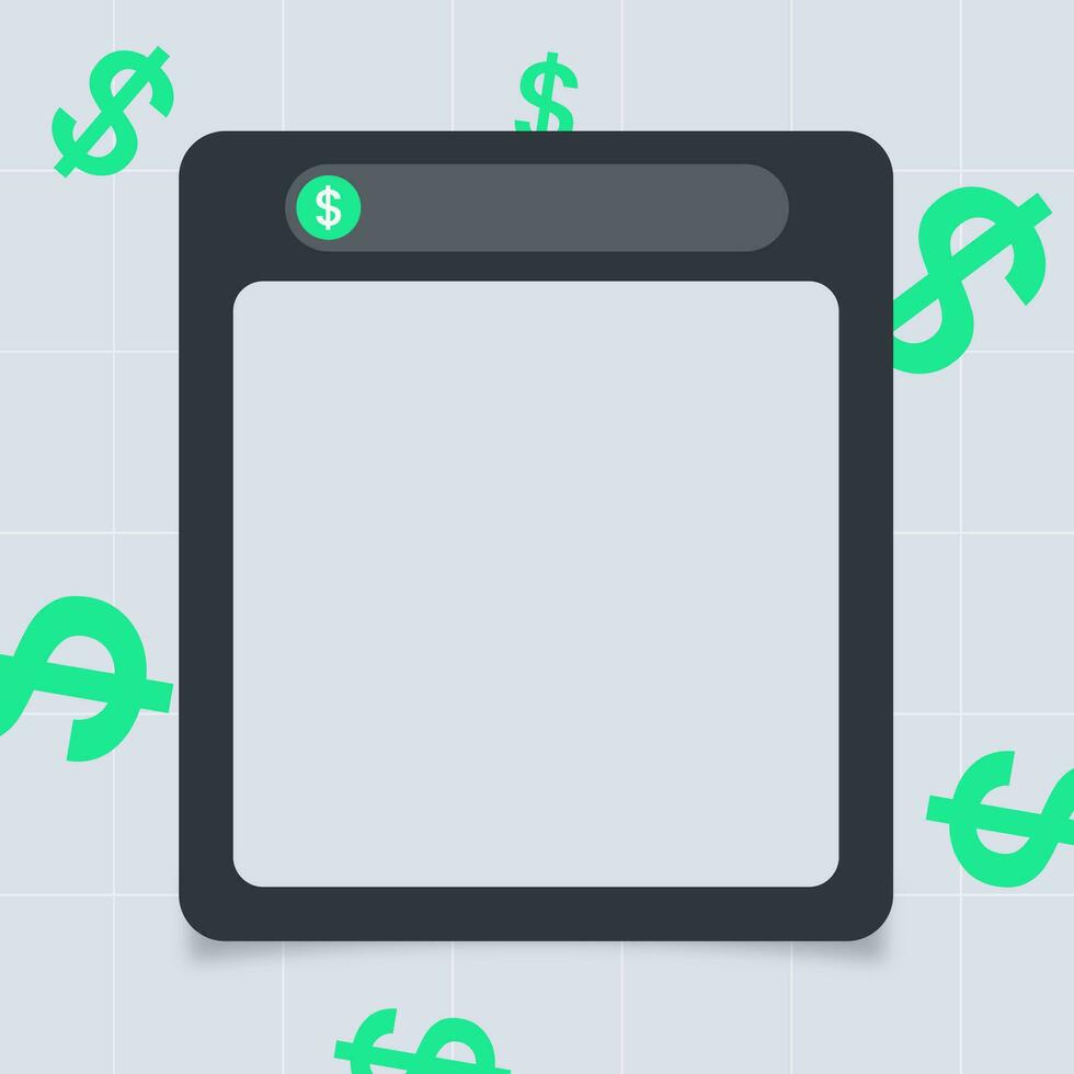 Social media advertisement frame template. Shop now concept vector illustration.