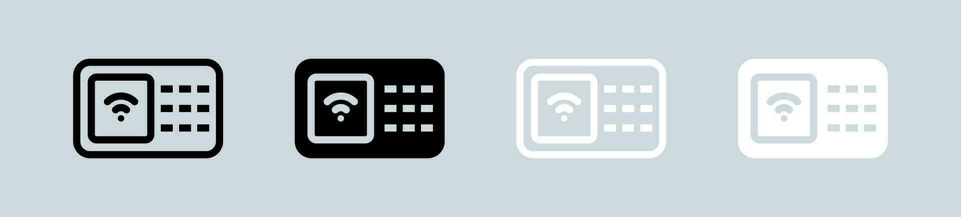 Security code icon set in black and white. Password signs vector illustration.