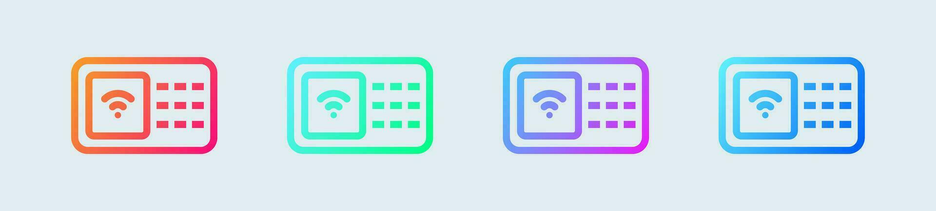 Security code line icon in gradient colors. Password signs vector illustration.