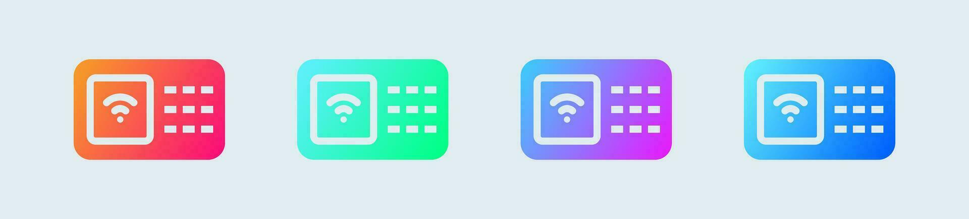 Security code solid icon in gradient colors. Password signs vector illustration.