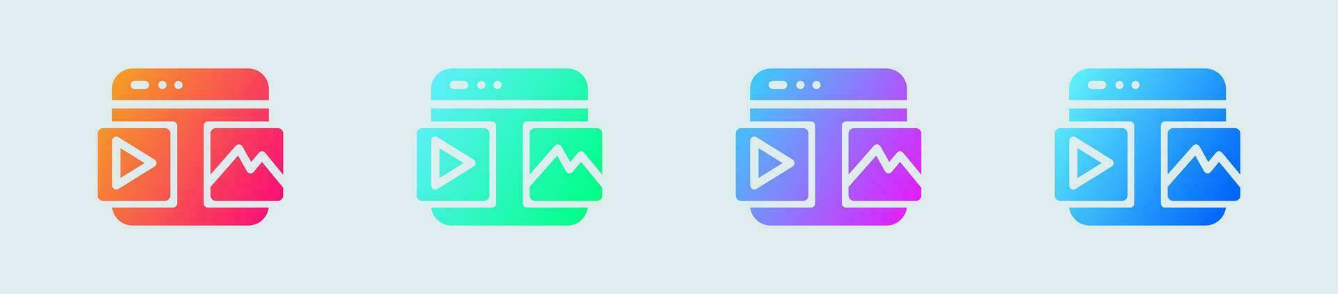 Content solid icon in gradient colors. Social media signs vector illustration.