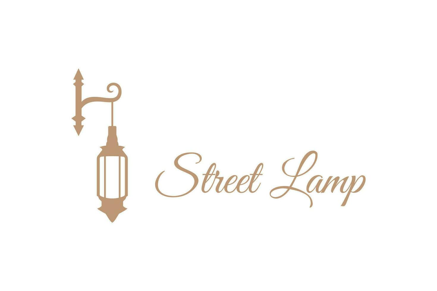 logo antiguo calle lámpara ilustración vector