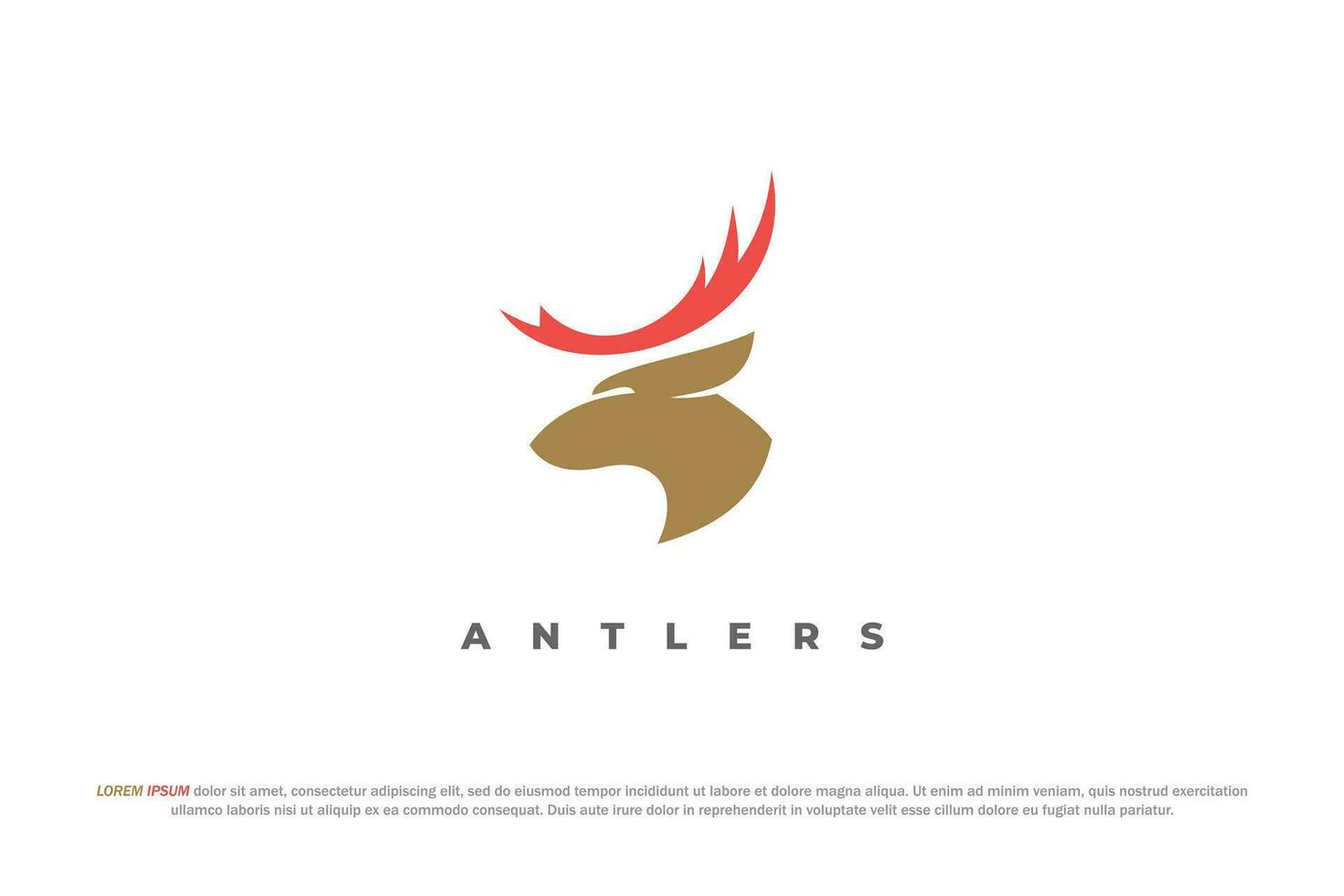 logo deer animal stag antler abstract silhouette vector