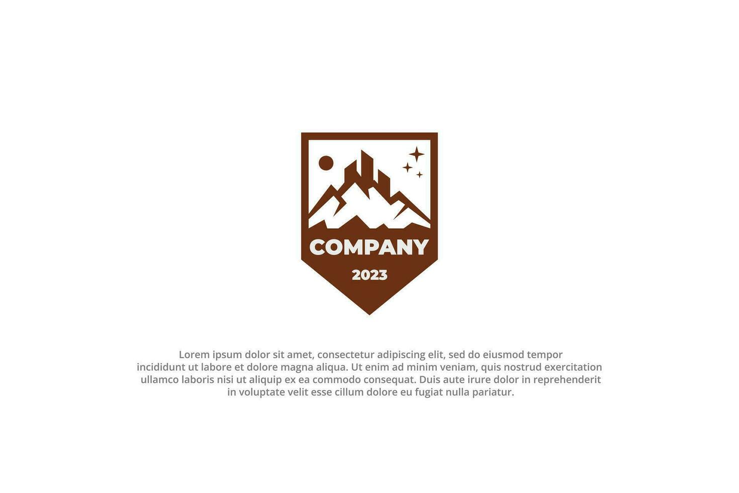 logo building mountain vintage scenery vector