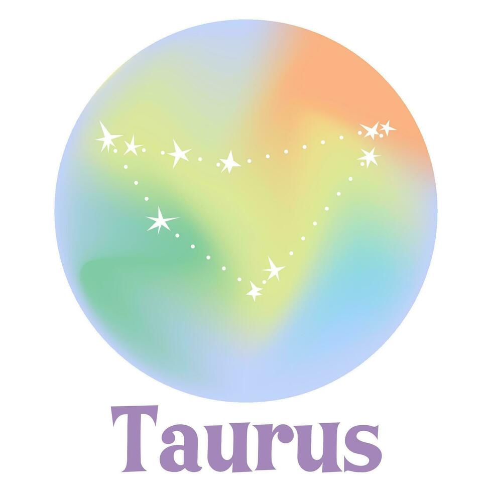 Set of zodiac signs on a holographic gradient background. Astrological horoscope. Constellation Aries, Taurus, Leo, Gemini, Cancer, Virgo, Libra, Scorpio, Sagittarius, Aquarius, Capricorn, Pisces. vector