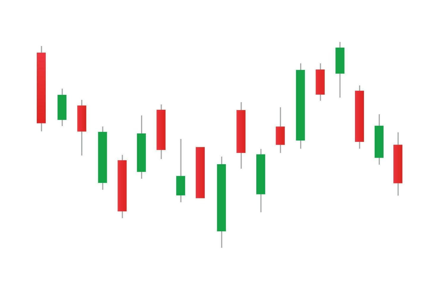 Stock market bar graph, candlestick chart, finance trade data, vector illustration.