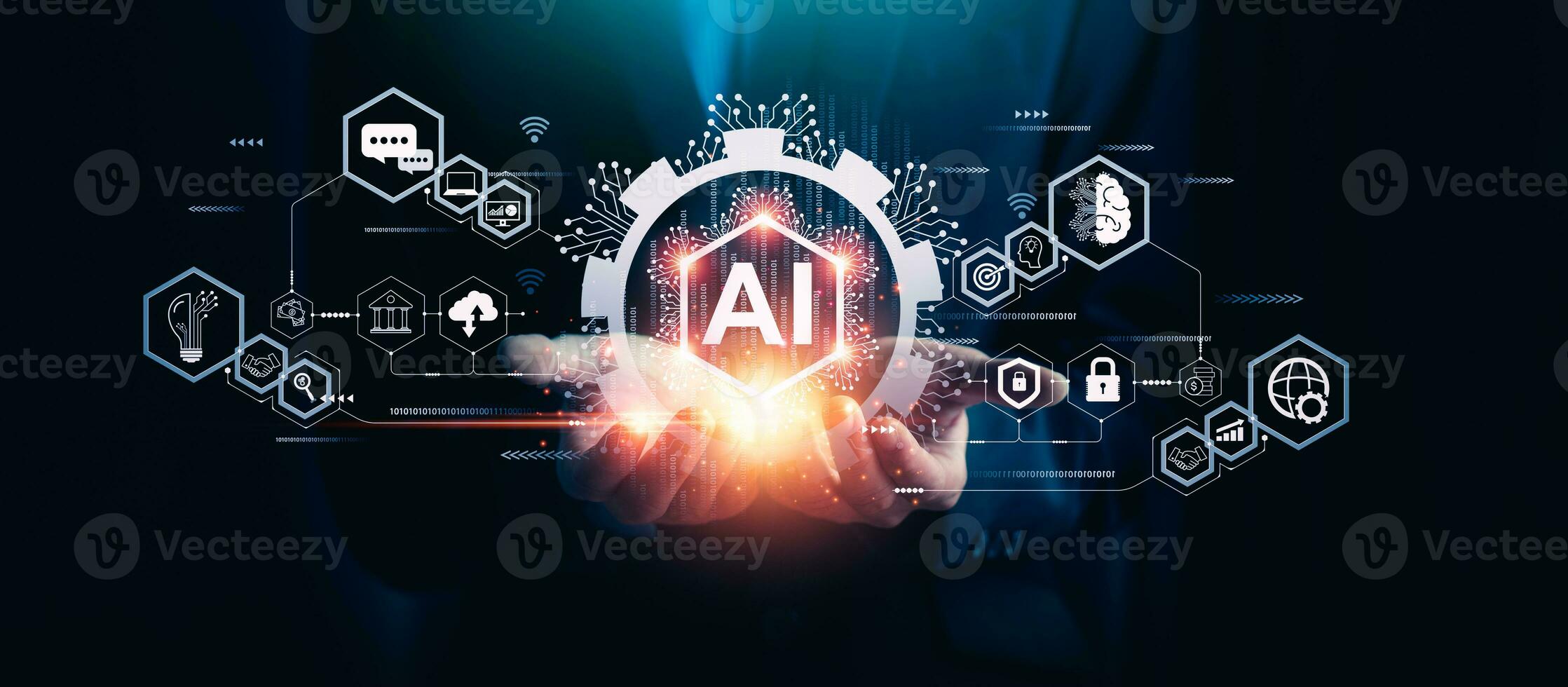 AI tech enhances businesses by processing data, improving decision-making, developing innovative products, automating processes, and boosting competitiveness. future technology photo