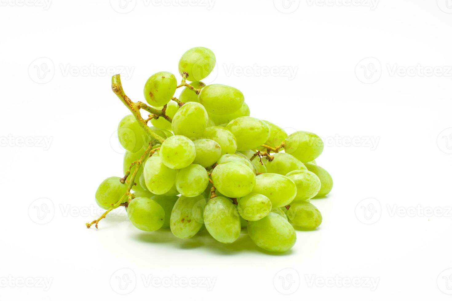 Green Grapes Isolated. Realistic Green Grapes on a White Background. photo