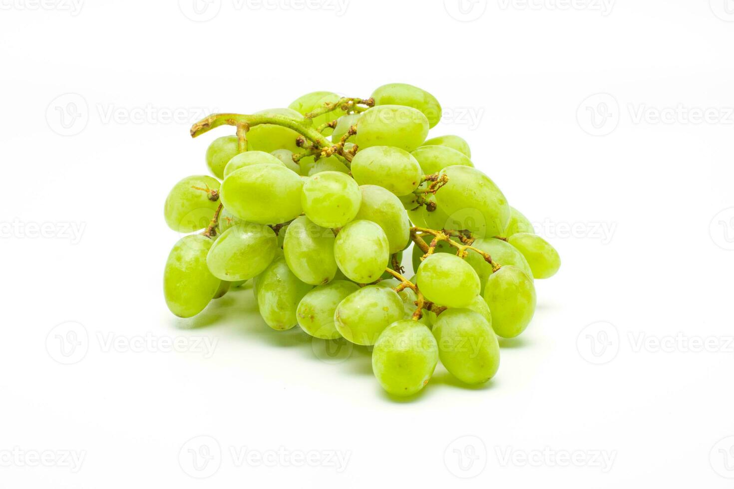 Green Grapes Isolated. Realistic Green Grapes on a White Background. photo