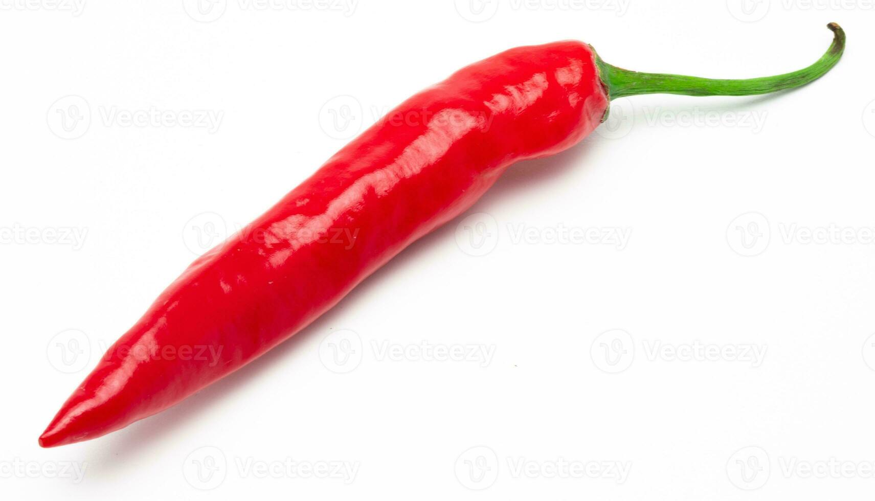 Red Chili Pepper Isolated. Realistic Red Chili Pepper on a White Background. photo