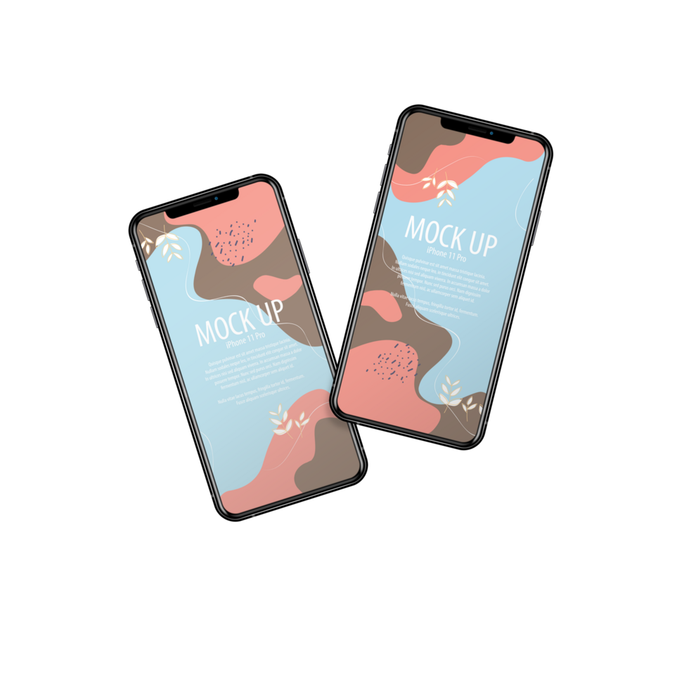 Mobile phone screen mockup template psd