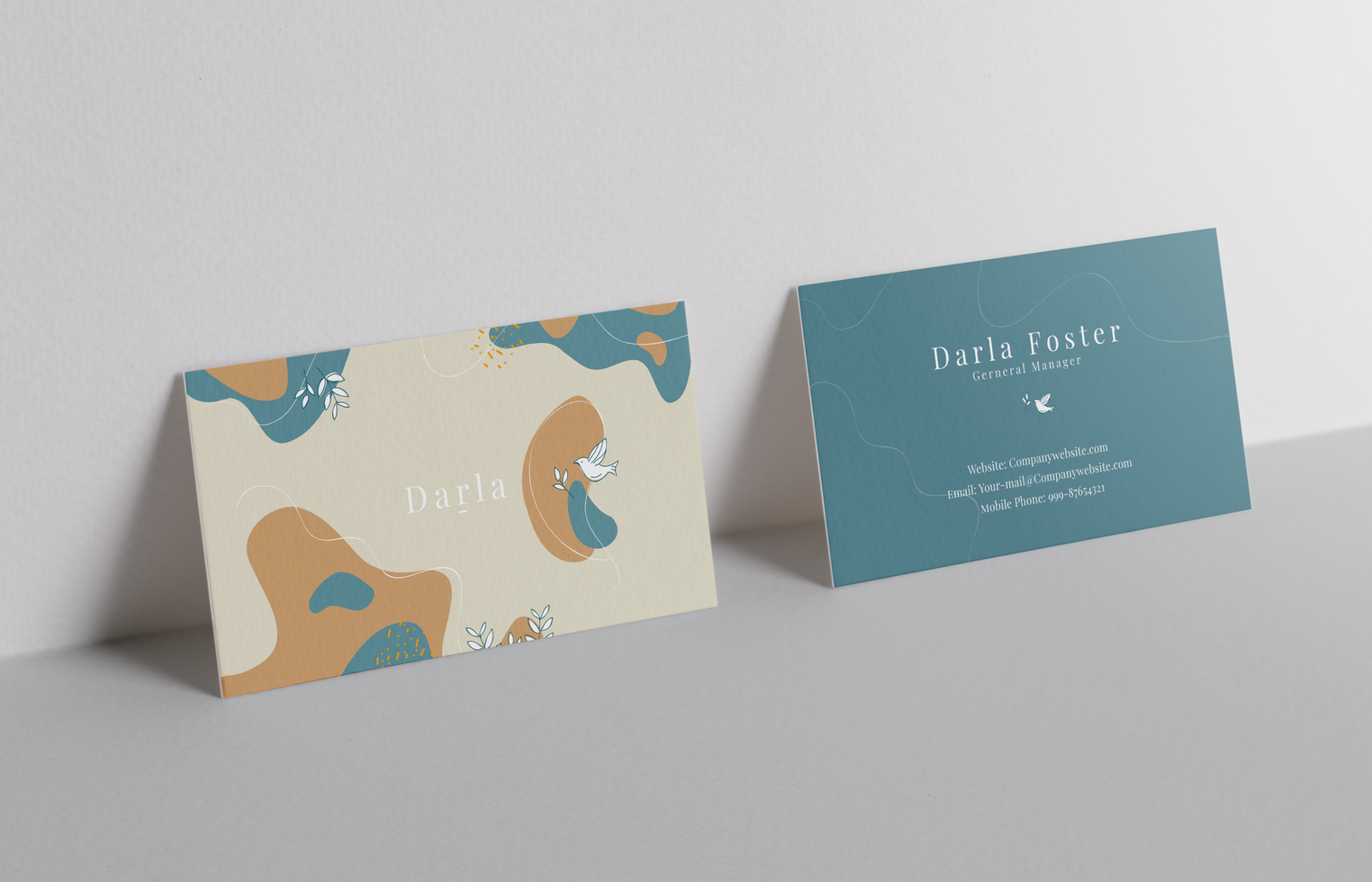 Minimal business card mockup on white background psd