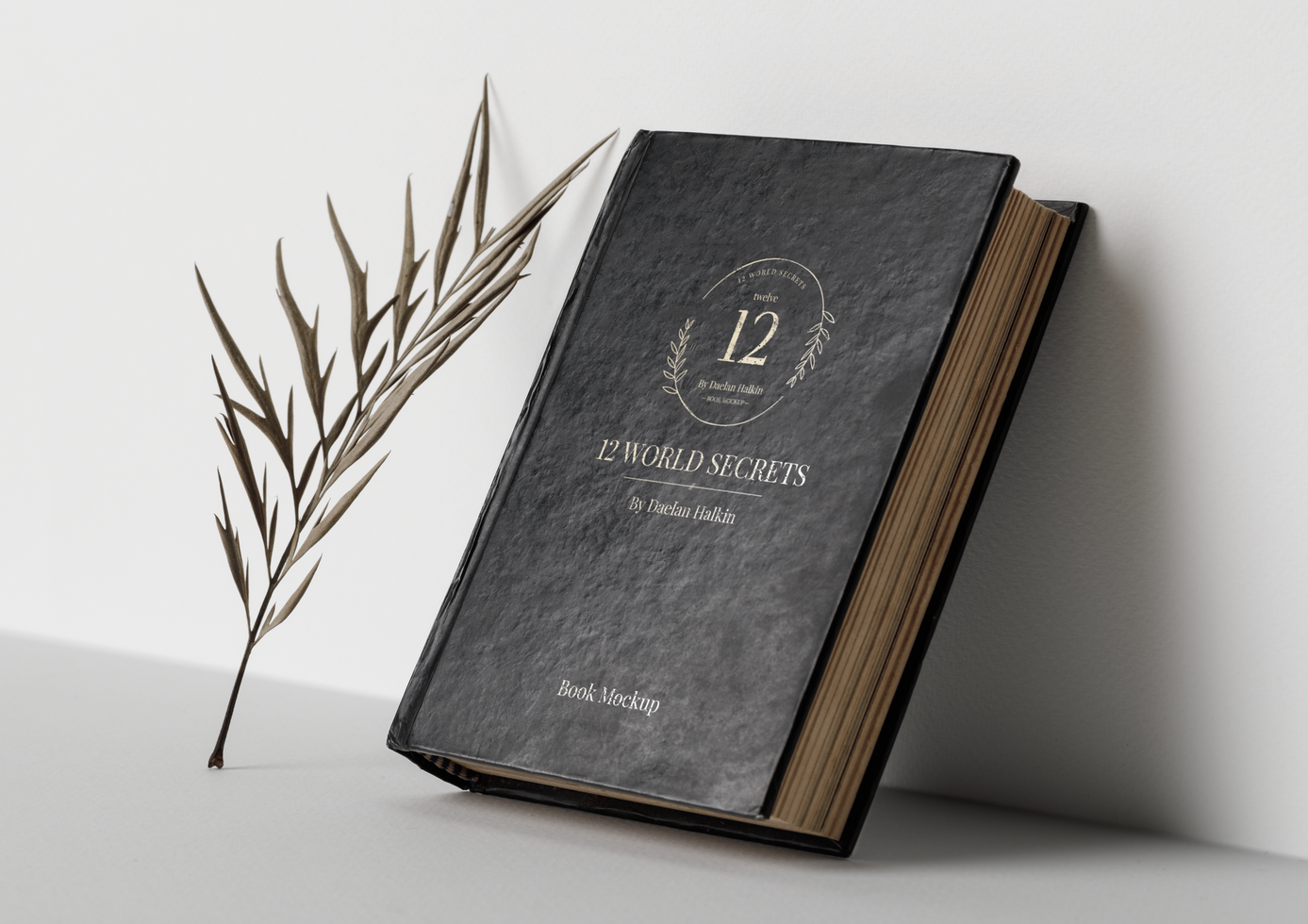 Vintage book cover mockup template psd