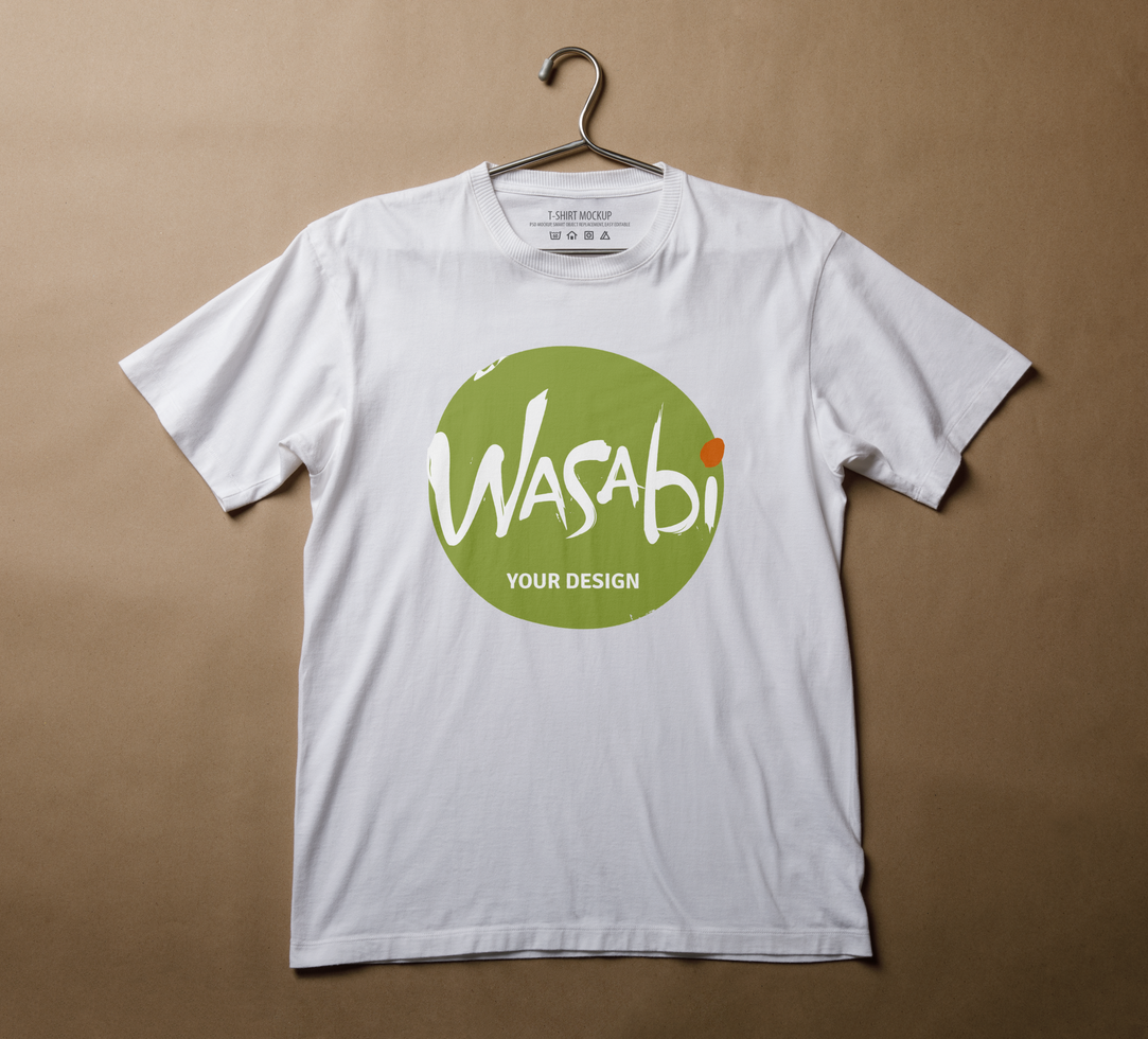 Realistic white T-Shirt scene creator mockup template psd