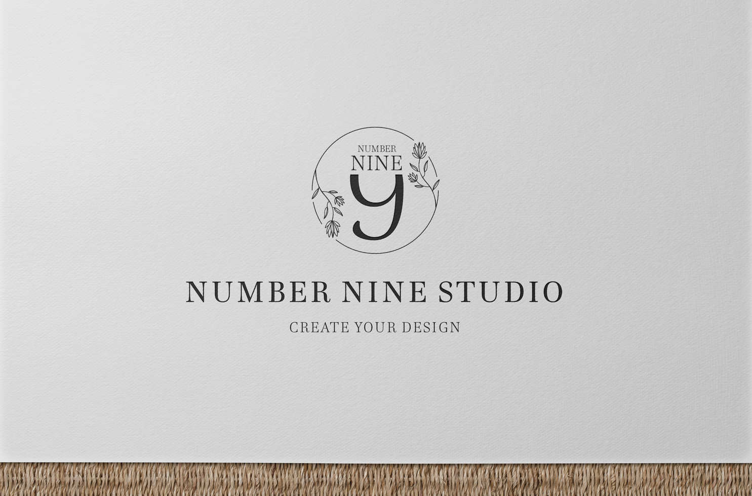Minimal logo mockup on craft paper psd
