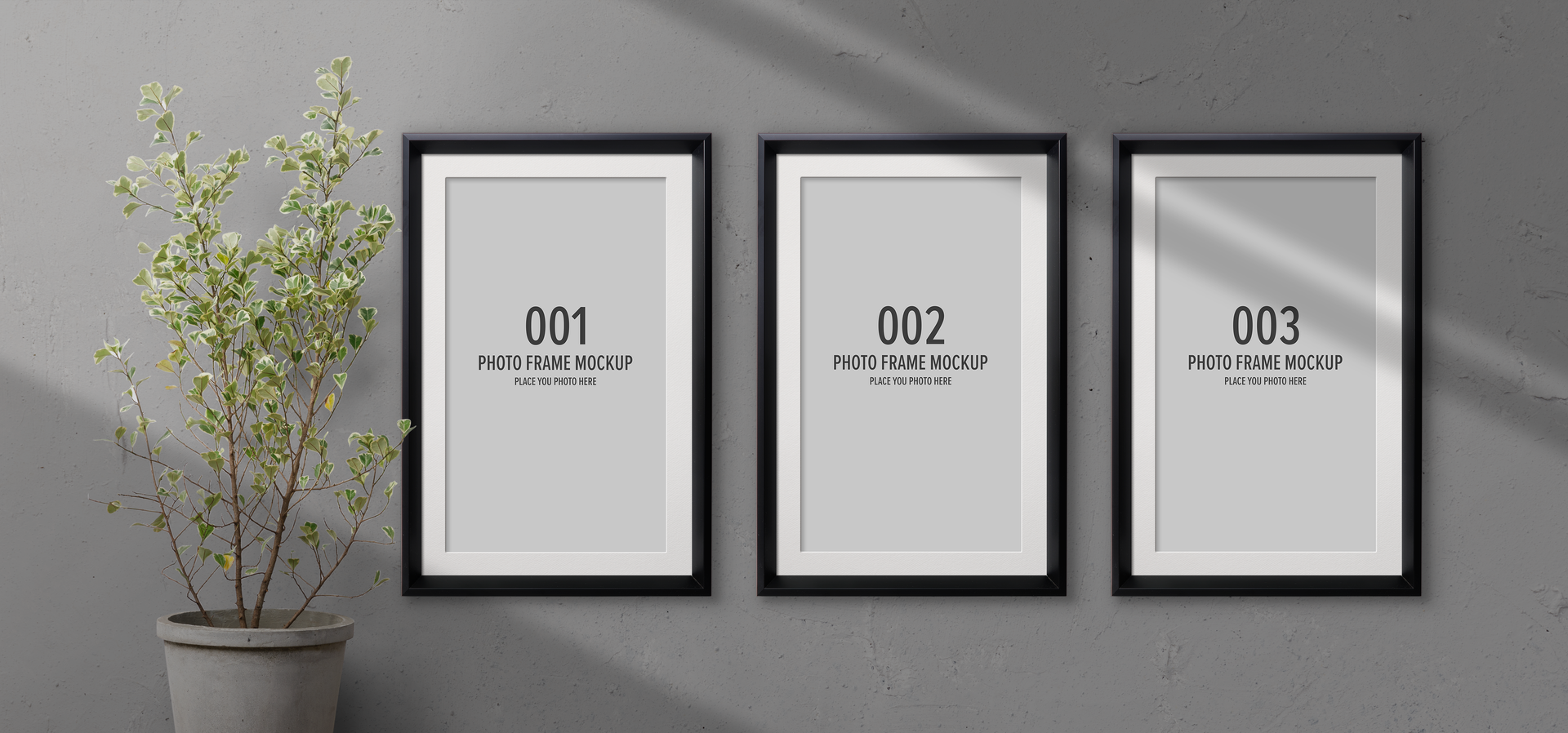 Photo frames mockup with shadow psd