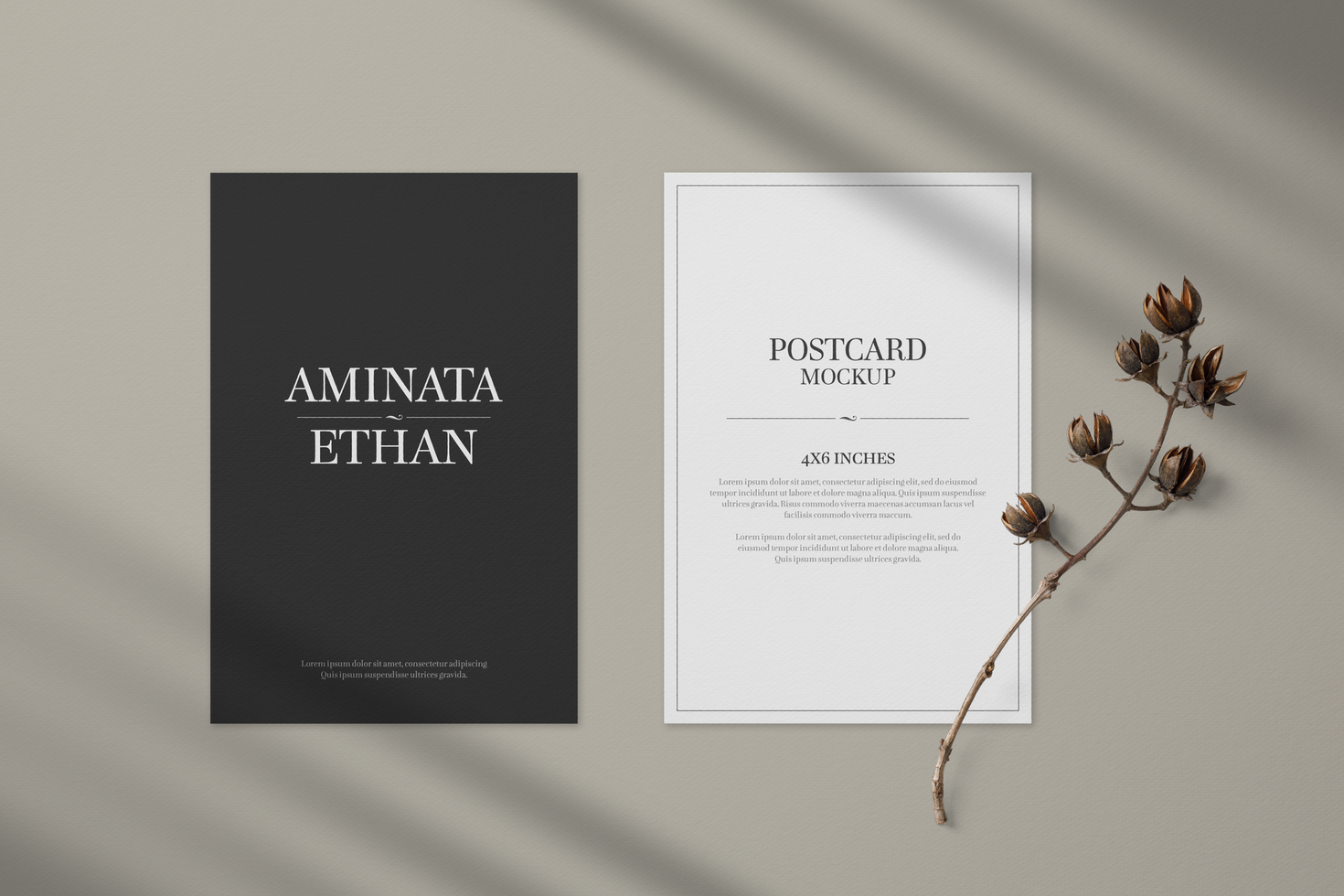 Postcard and Invitation card mockup template psd