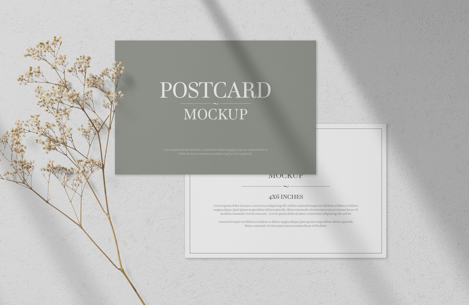 Postcard and Invitation card mockup template psd