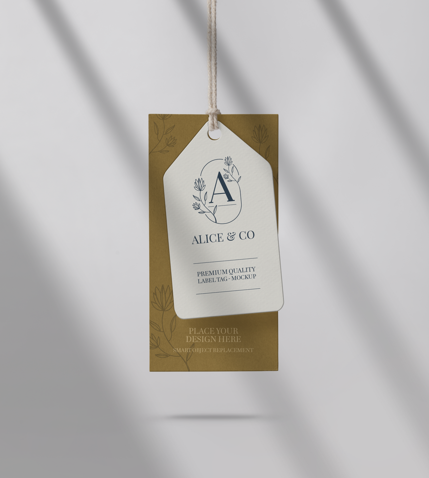 Label Tag mockup template psd