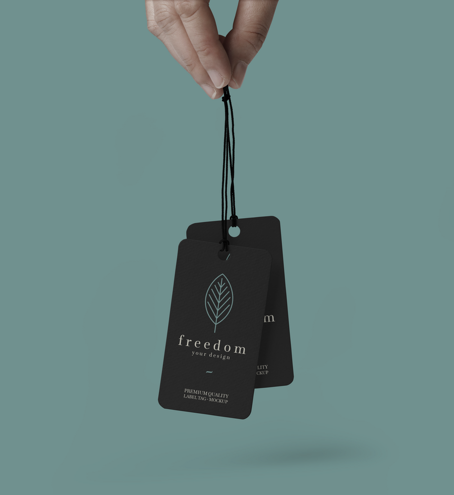 Label Tag mockup template psd
