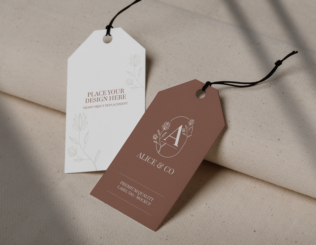 Label Tag mockup template psd