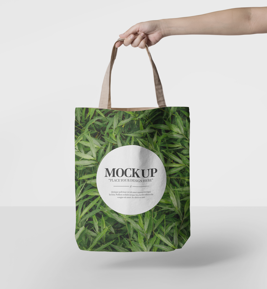 Canvas tote bag mockup template psd