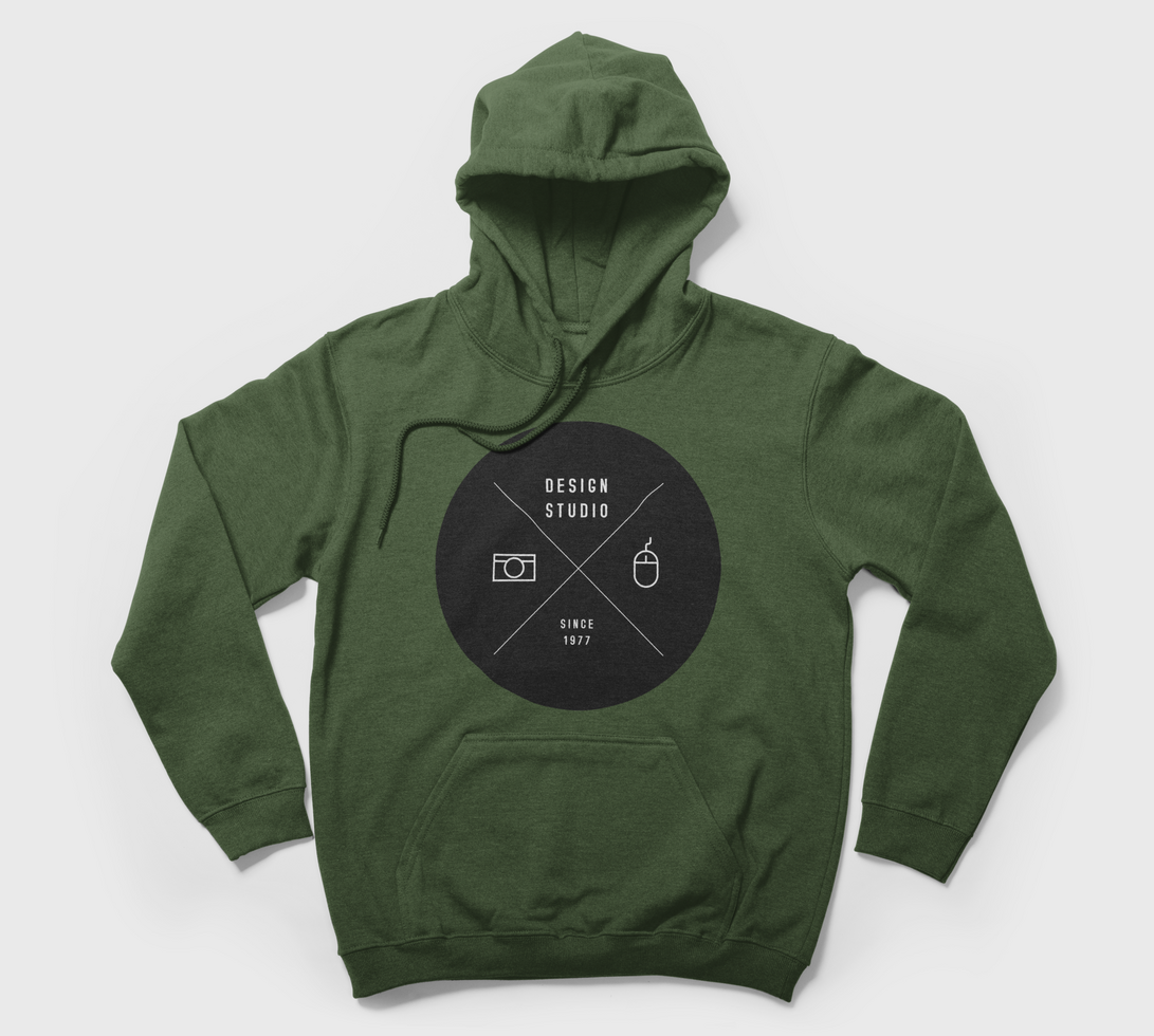 Front view of hoodie mockup template isolated psd