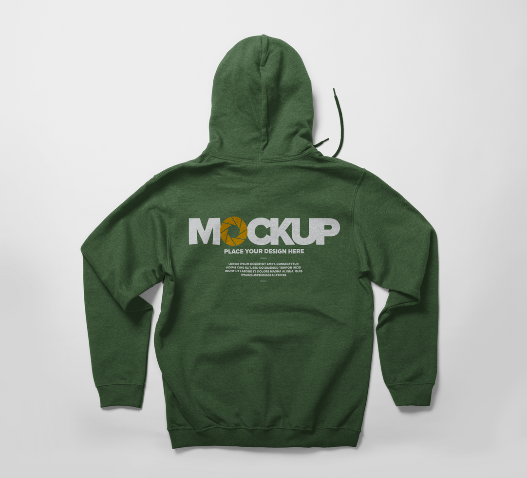 Back view of hoodie mockup template isolated psd