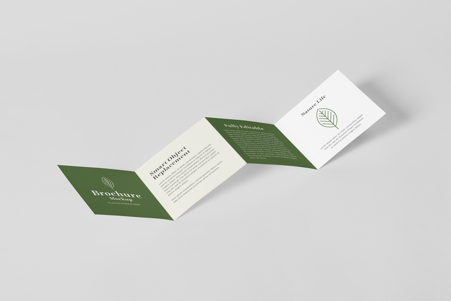 Folded Brochure Mockup Template psd