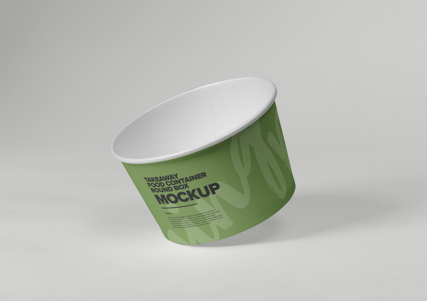 Takeaway food container round box mockup psd