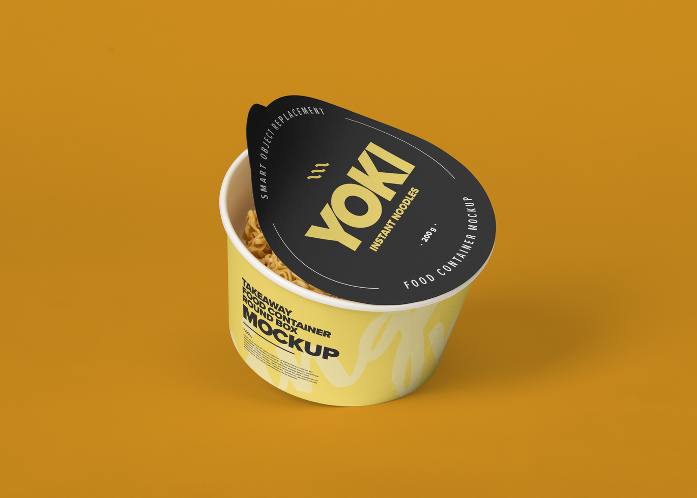 Takeaway food container round box mockup psd