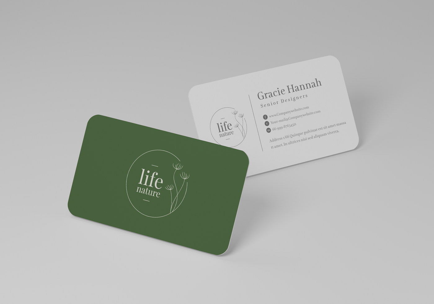 Group of minimal business card mockup psd