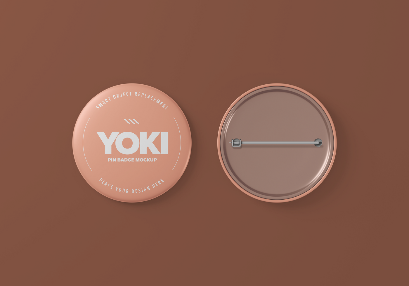 Pin badge logo mockup set psd, front and back psd