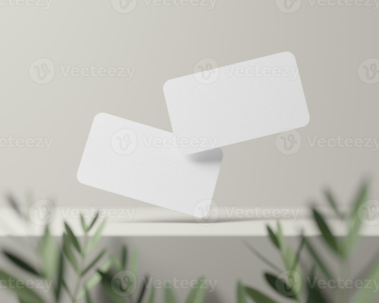 Group of minimal business card mockup on desk photo