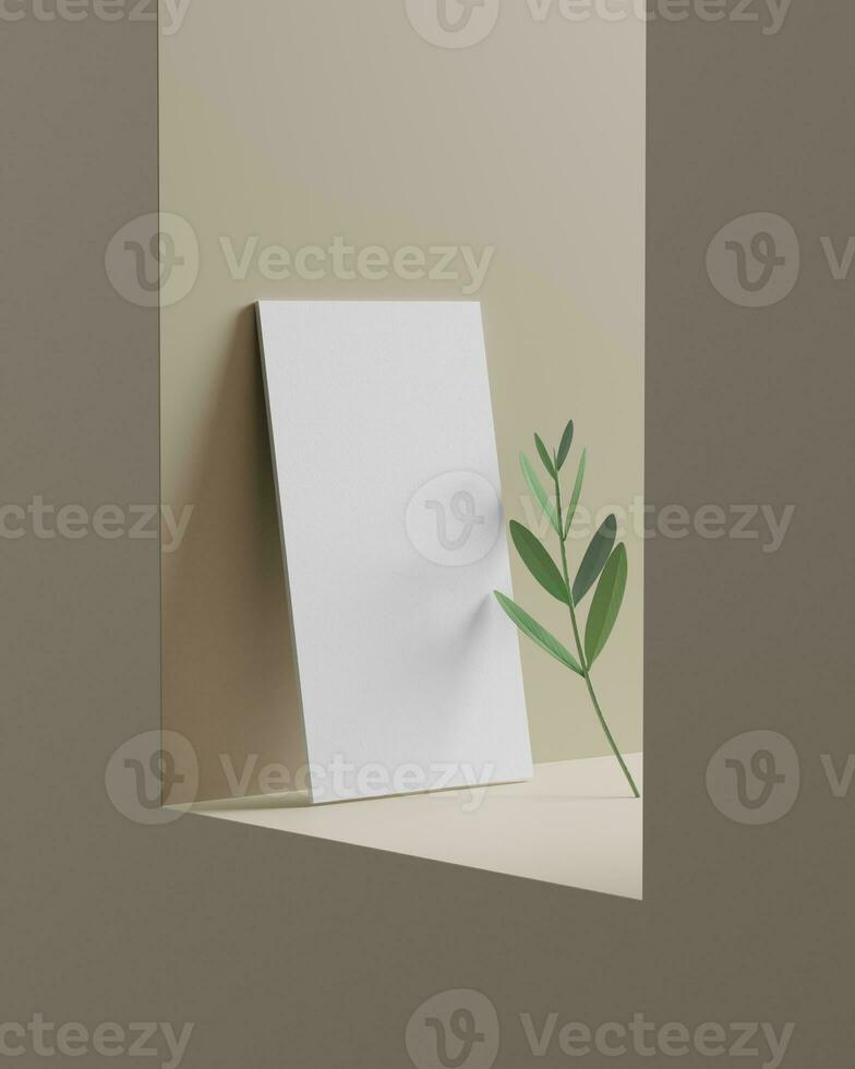 Group of minimal business card mockup in window photo