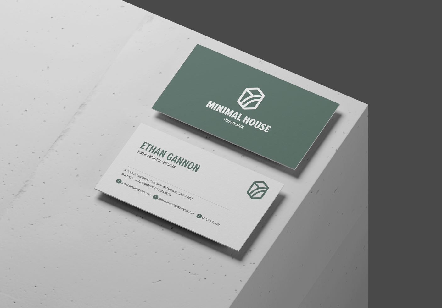 Group of minimal business card mockup psd