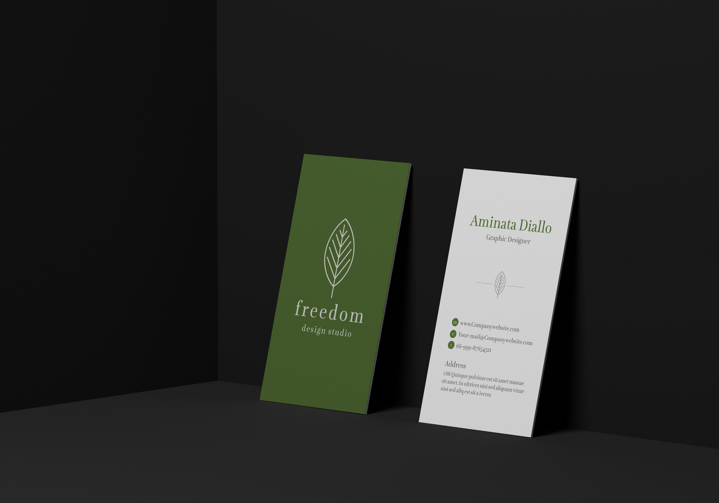 Group of minimal business card mockup psd