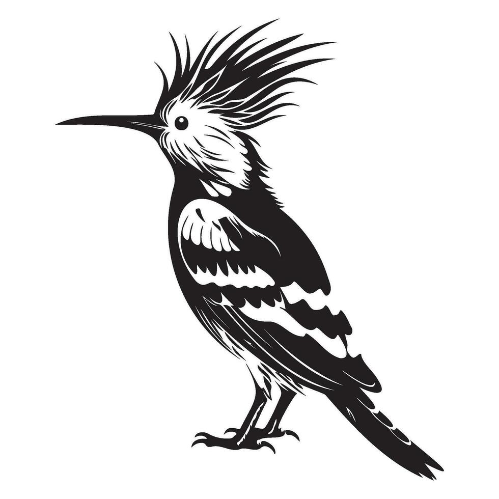 Eurasian hoopoe icon, Simple illustration of Eurasian hoopoe icon, bird glyph icon. vector