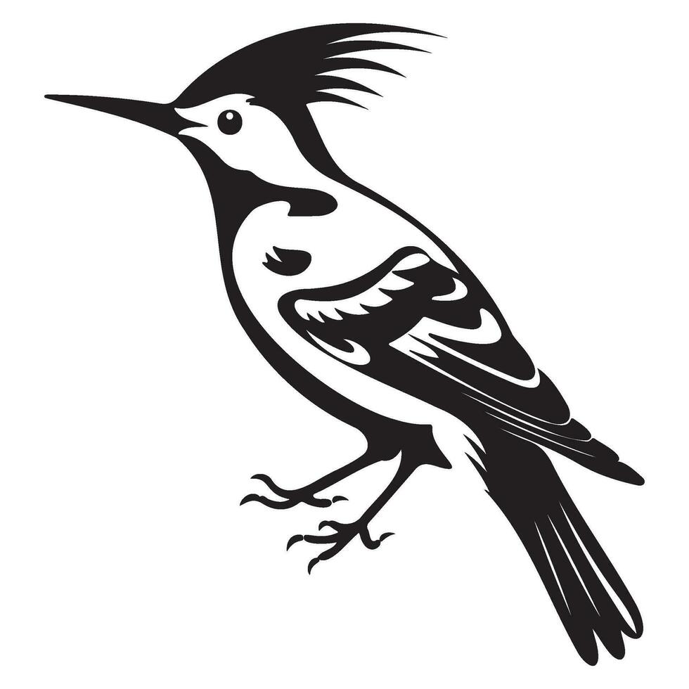 Eurasian hoopoe icon, Simple illustration of Eurasian hoopoe icon, bird glyph icon. vector